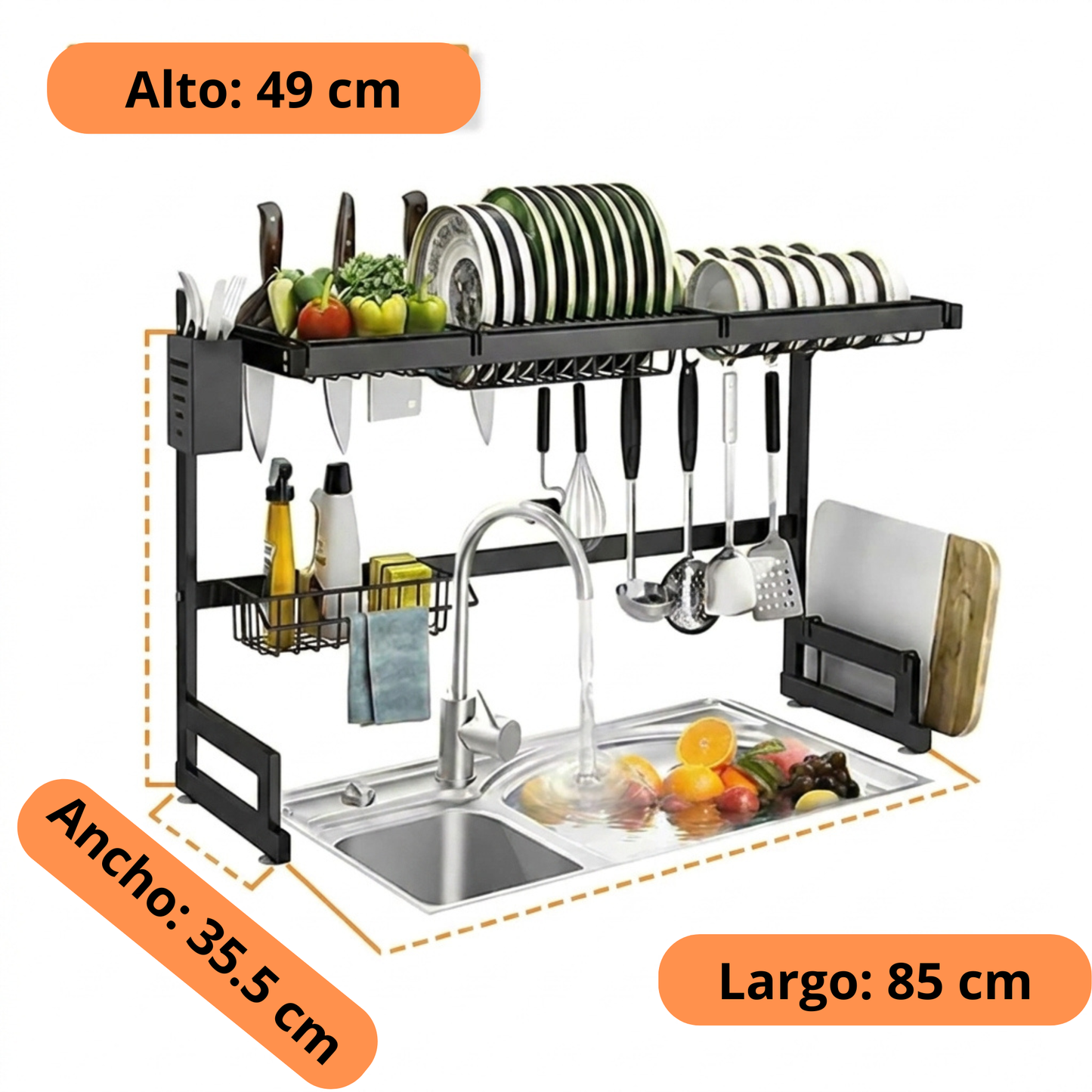 Platera De Cocina Con Dos Pozos (envío gratis)